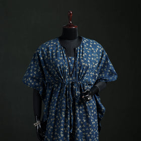Akola Hand Block Print Natural Dyed Cotton Kaftan (Long) 03