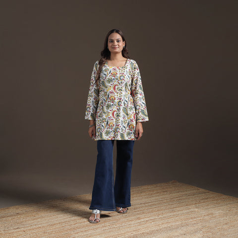 Sanganeri Floral Print Cotton Short Kurta for Women 10