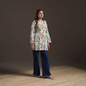 Sanganeri Floral Print Cotton Short Kurta for Women 10