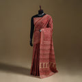 Red - Gamthi Hand Block Print Pure Mul Cotton Saree with Blouse Piece 49