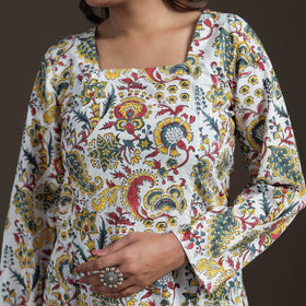 Sanganeri Floral Print Cotton Short Kurta for Women 10