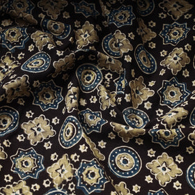 Multicolor Hand Block Print Cotton Ajrakh Fabric