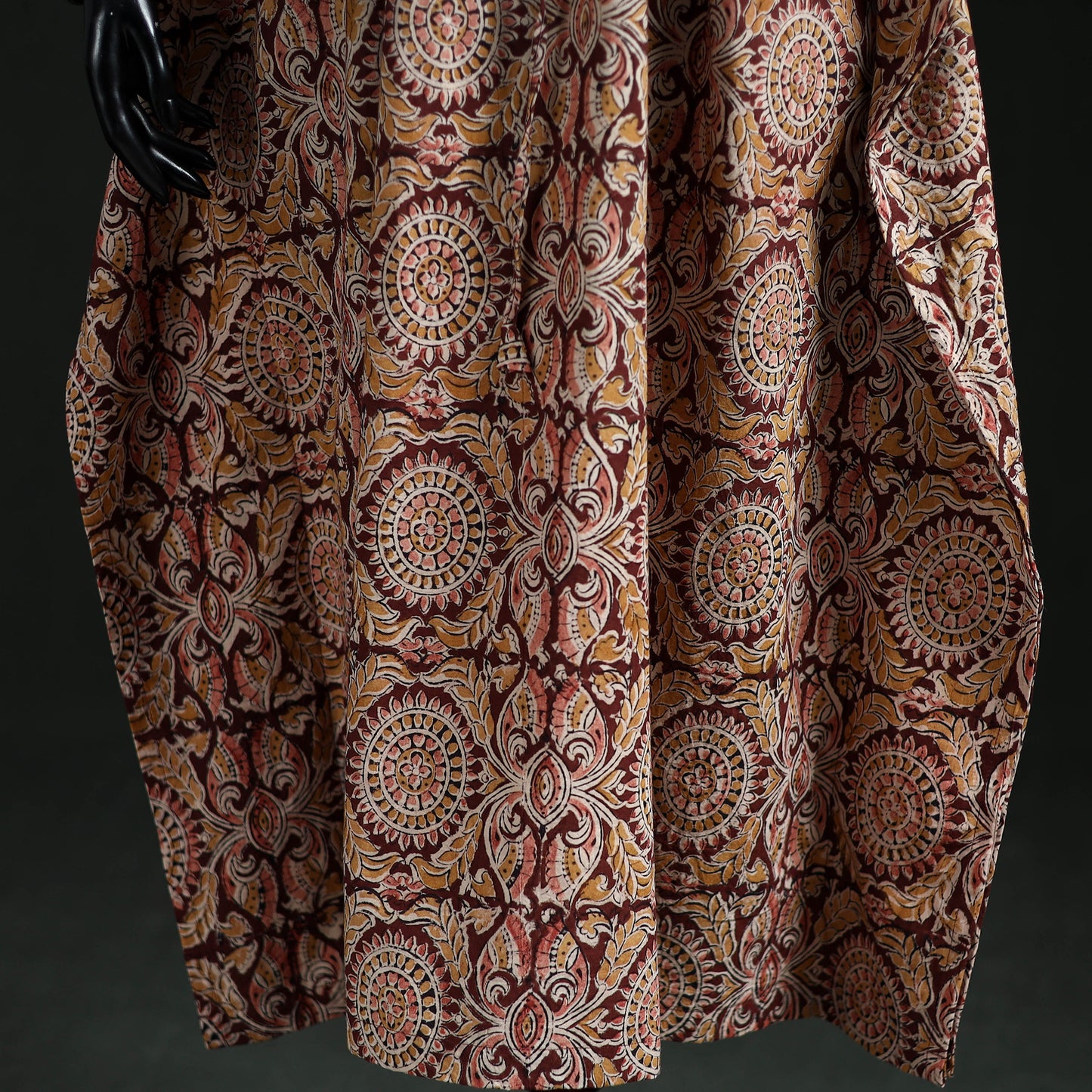 Kalamkari Hand Block Print Natural Dyed Cotton Kaftan (Long) 04