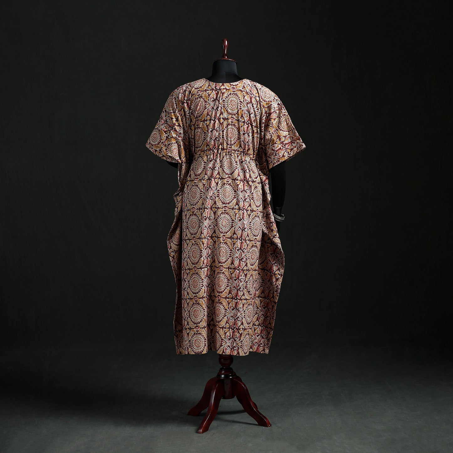 Kalamkari Hand Block Print Natural Dyed Cotton Kaftan (Long) 04
