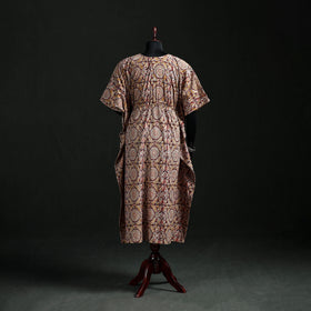 Kalamkari Hand Block Print Natural Dyed Cotton Kaftan (Long) 04