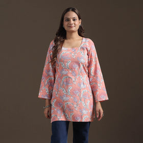 Sanganeri Floral Print Cotton Short Kurta for Women 11