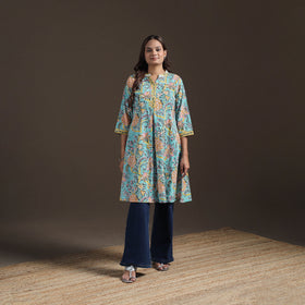 Sanganeri Floral Print Cotton A-Line Kurta for Women 03