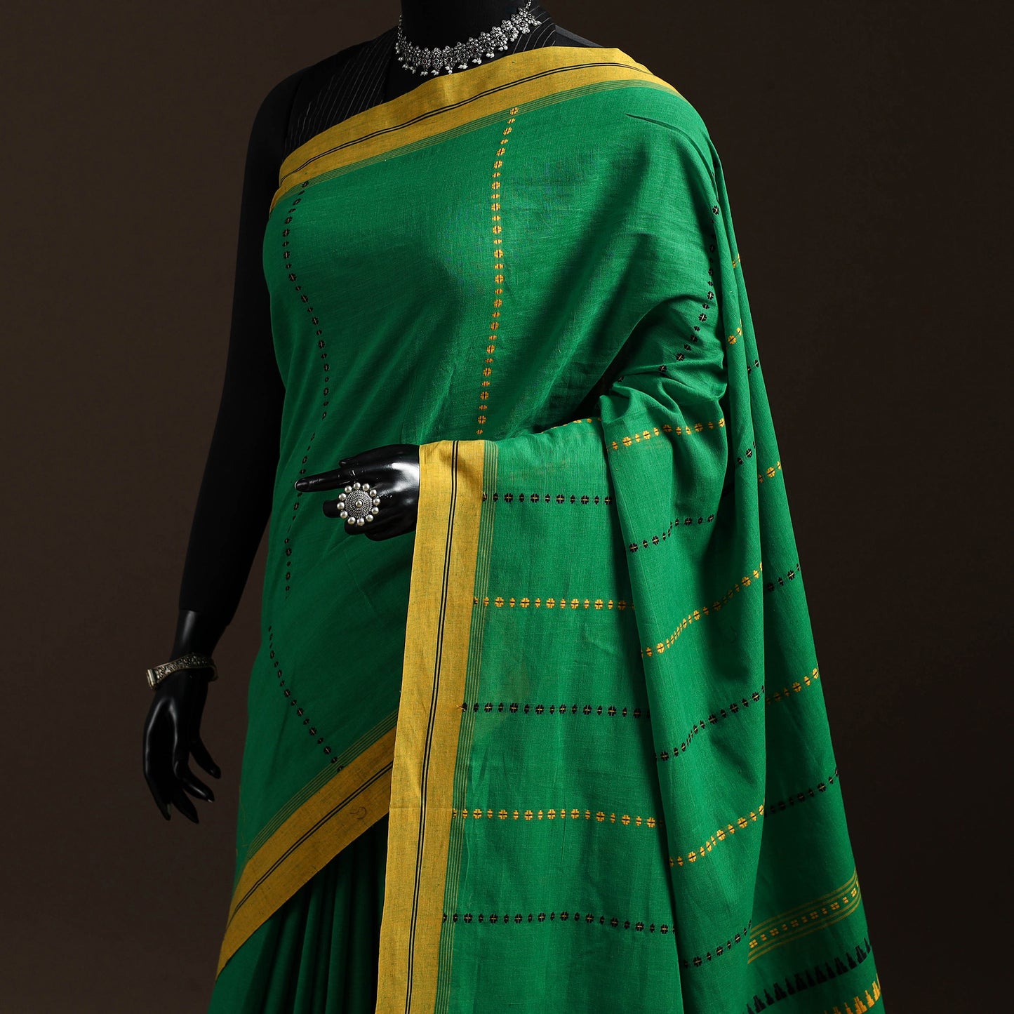 Green - Bengal Handwoven Cotton Begumpuri Saree 04