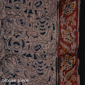 Pedana Hand Block Print Natural Dyed Cotton Kalamkari Saree 15