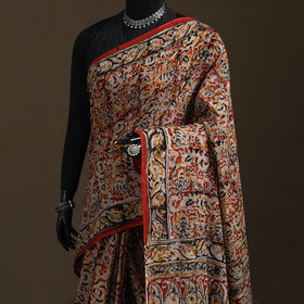 Pedana Hand Block Print Natural Dyed Cotton Kalamkari Saree 16