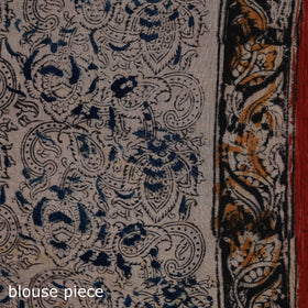 Pedana Hand Block Print Natural Dyed Cotton Kalamkari Saree 16