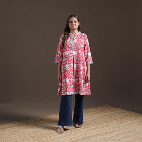 Sanganeri Floral Print Cotton A-Line Kurta for Women 04