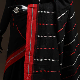 Black - Bengal Handwoven Cotton Begumpuri Saree 09