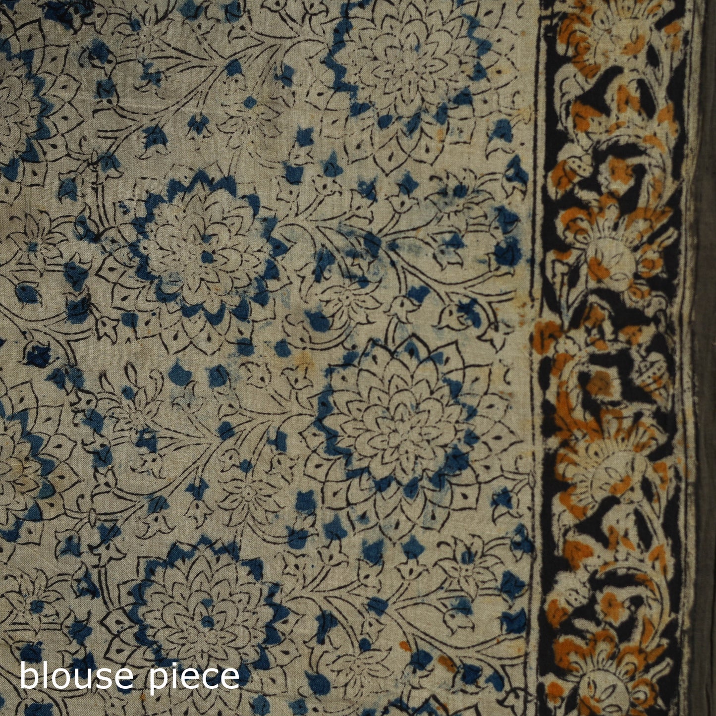 Pedana Hand Block Print Natural Dyed Cotton Kalamkari Saree 17
