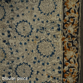Pedana Hand Block Print Natural Dyed Cotton Kalamkari Saree 17