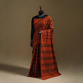 Red - Gamthi Hand Block Print Pure Mul Cotton Saree with Blouse Piece 55