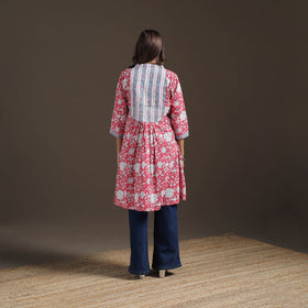 Sanganeri Floral Print Cotton A-Line Kurta for Women 04