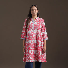 Sanganeri Floral Print Cotton A-Line Kurta for Women 04