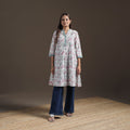 Sanganeri Floral Print Cotton A-Line Kurta for Women 01