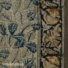 Pedana Hand Block Print Natural Dyed Cotton Kalamkari Saree 19