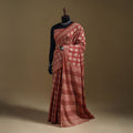 Red - Gamthi Hand Block Print Pure Mul Cotton Saree with Blouse Piece 57