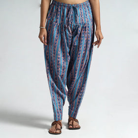 Blue - Sanganeri Block Printed Cotton Elasticated Salwar 06