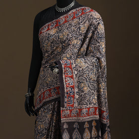Pedana Hand Block Print Natural Dyed Cotton Kalamkari Saree 20