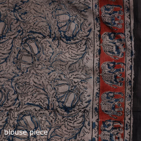 Pedana Hand Block Print Natural Dyed Cotton Kalamkari Saree 20