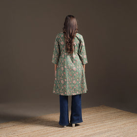 Sequin Work Sanganeri Floral Print Cotton A-Line Kurta for Women 09