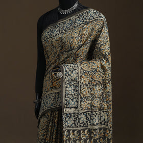 Pedana Hand Block Print Natural Dyed Cotton Kalamkari Saree 21