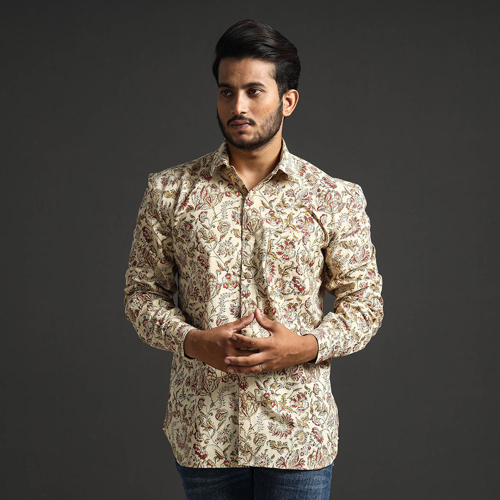 Kalamkari Block Printed  Men Shirt
