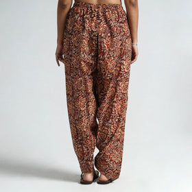 Brown - Kalamkari Block Printed Cotton Elasticated Salwar 14
