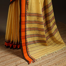 Yellow - Bengal Handwoven Cotton Begumpuri Saree 38