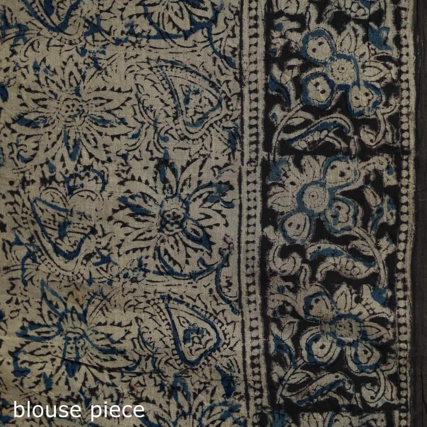 Pedana Hand Block Print Natural Dyed Cotton Kalamkari Saree 21