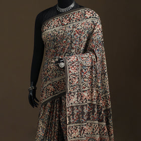Pedana Hand Block Print Natural Dyed Cotton Kalamkari Saree 22
