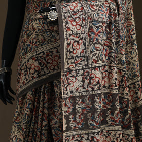 Pedana Hand Block Print Natural Dyed Cotton Kalamkari Saree 22