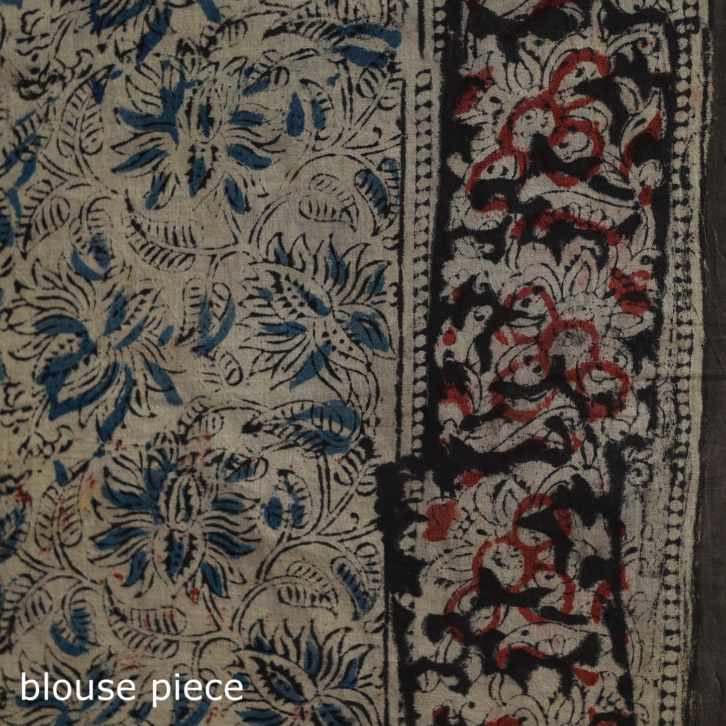 Pedana Hand Block Print Natural Dyed Cotton Kalamkari Saree 22