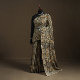 Pedana Hand Block Print Natural Dyed Cotton Kalamkari Saree 23