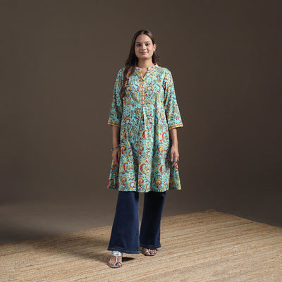 Sanganeri Floral Print Cotton A-Line Kurta for Women 02