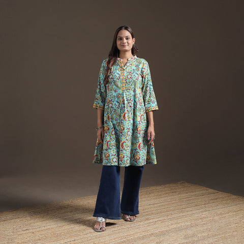 Sanganeri Floral Print Cotton A-Line Kurta for Women 02