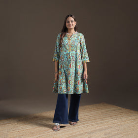 Sanganeri Floral Print Cotton A-Line Kurta for Women 02