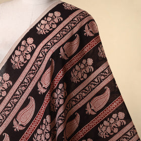 Black - natural dyed mul cotton bagh fabric 13 - handcrafted