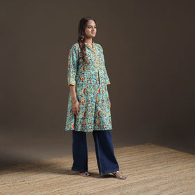Sanganeri Floral Print Cotton A-Line Kurta for Women 02