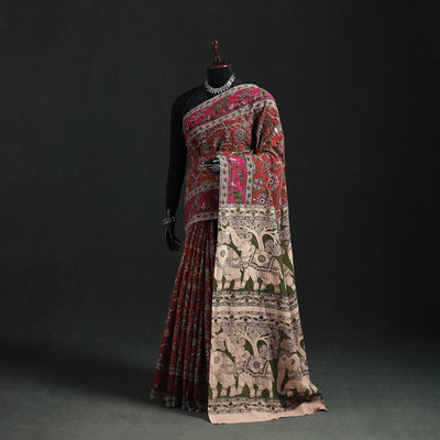 Cotton Saree in Kalamkari Print 05