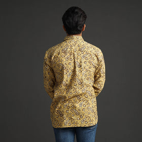 Buy Premium Pedana Kalamkari Block Printed Cotton Men Full Sleeve Shirt Online at iTokri.com