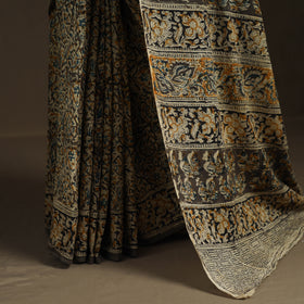 Pedana Hand Block Print Natural Dyed Cotton Kalamkari Saree 23
