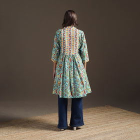 Sanganeri Floral Print Cotton A-Line Kurta for Women 02