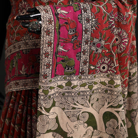Cotton Saree in Kalamkari Print 05