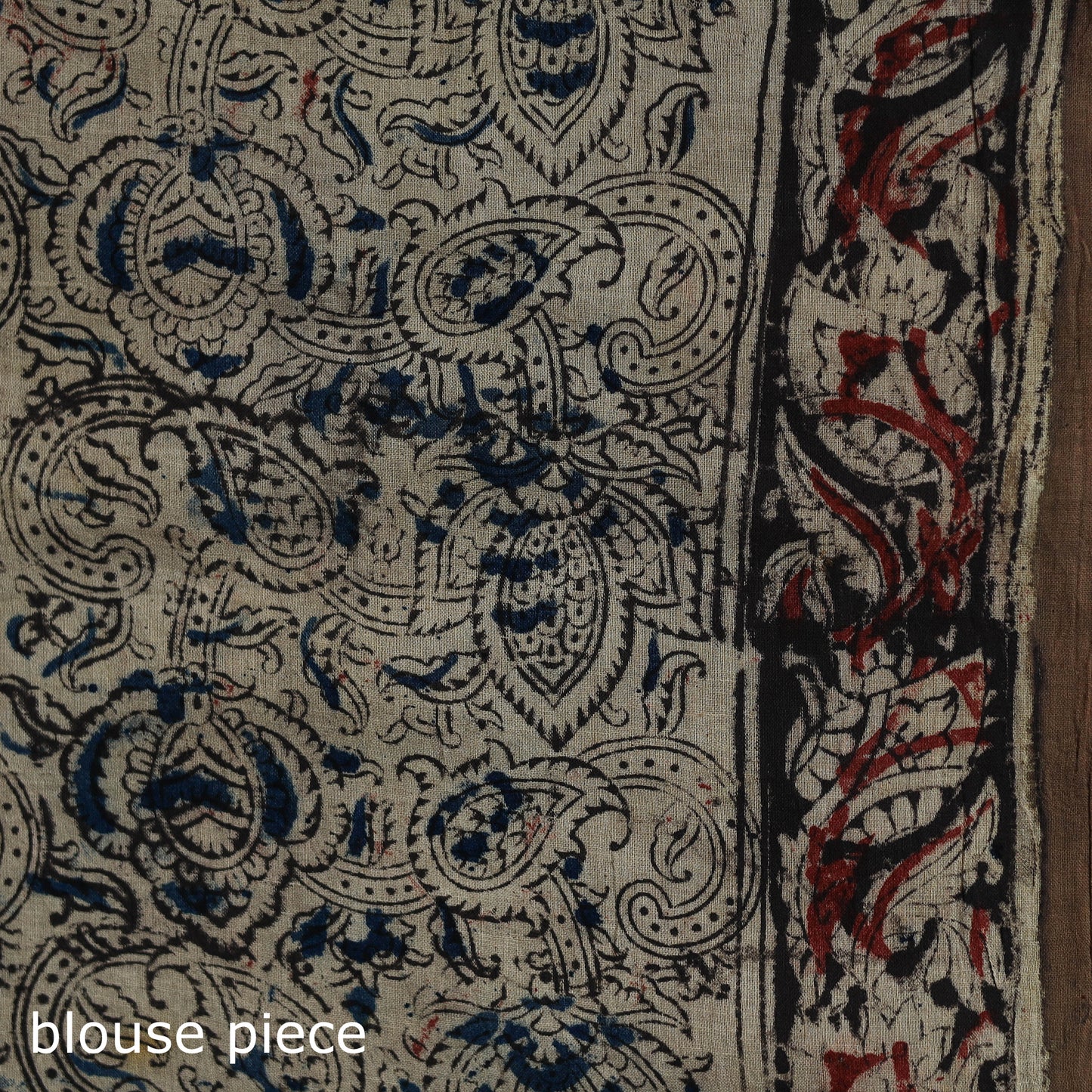 Pedana Hand Block Print Natural Dyed Cotton Kalamkari Saree 24