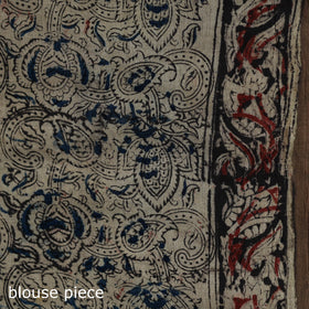 Pedana Hand Block Print Natural Dyed Cotton Kalamkari Saree 24